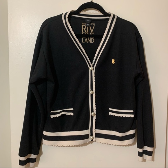 River Island | Jackets u0026 Coats | River Island Black White Accent Pearl  Button Blazer Size Medium | Poshmark